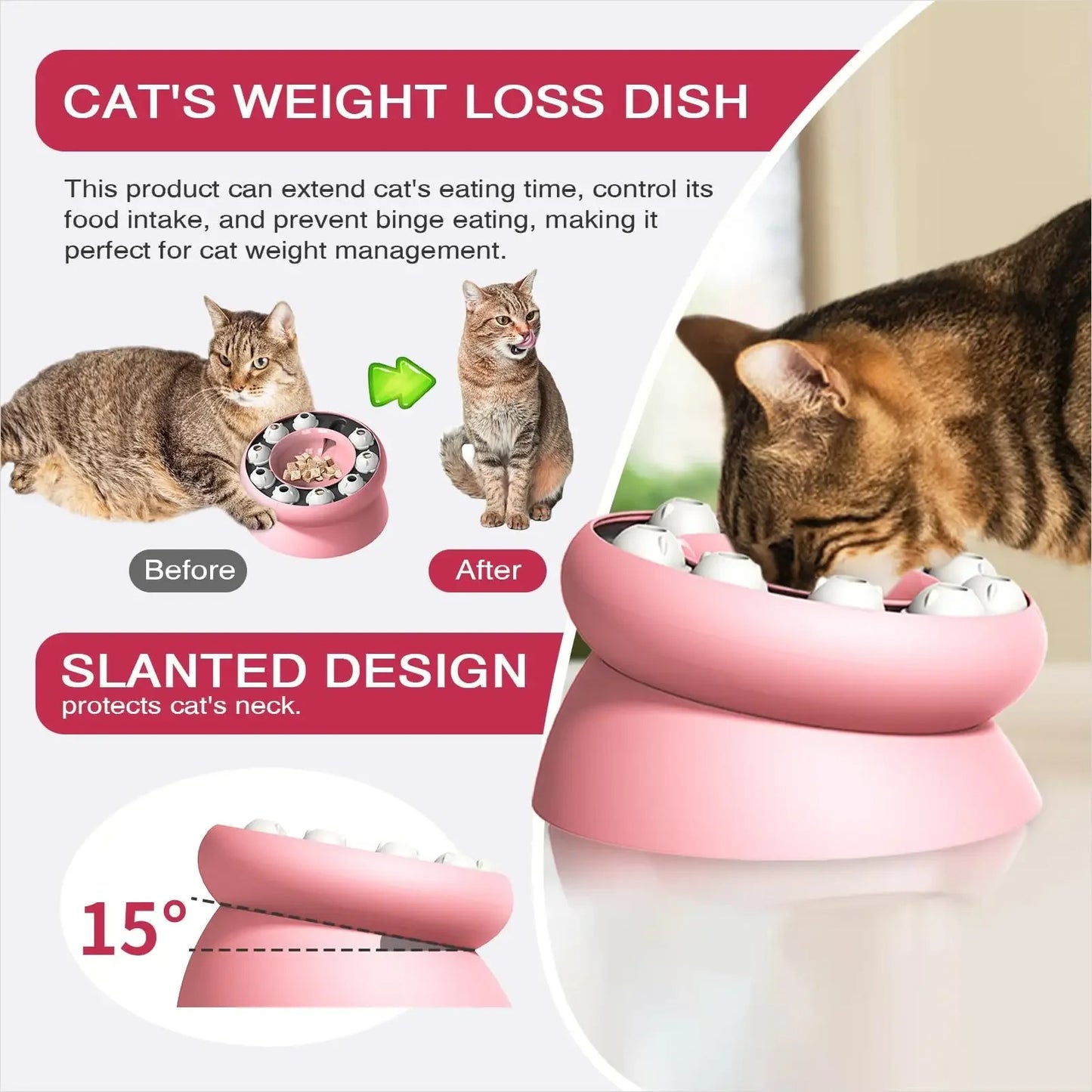 Cat Toys Puzzles Feeder Rotating Slow Feeder Interactive