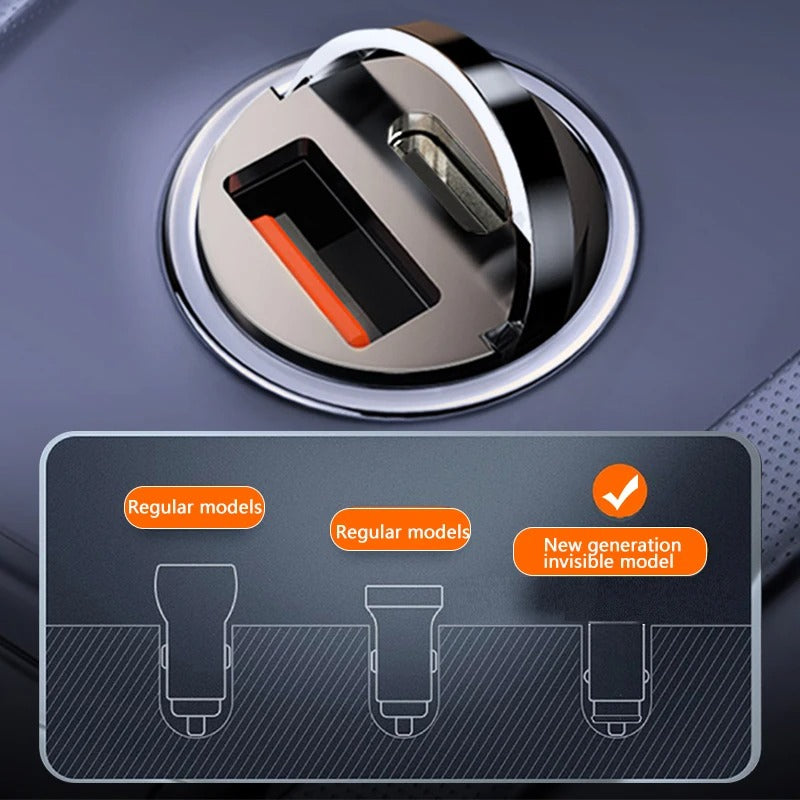 100W Mini Car Charger Lighter Fast Charging for iPhone ,Xiaomi ,Samsung and Huawei