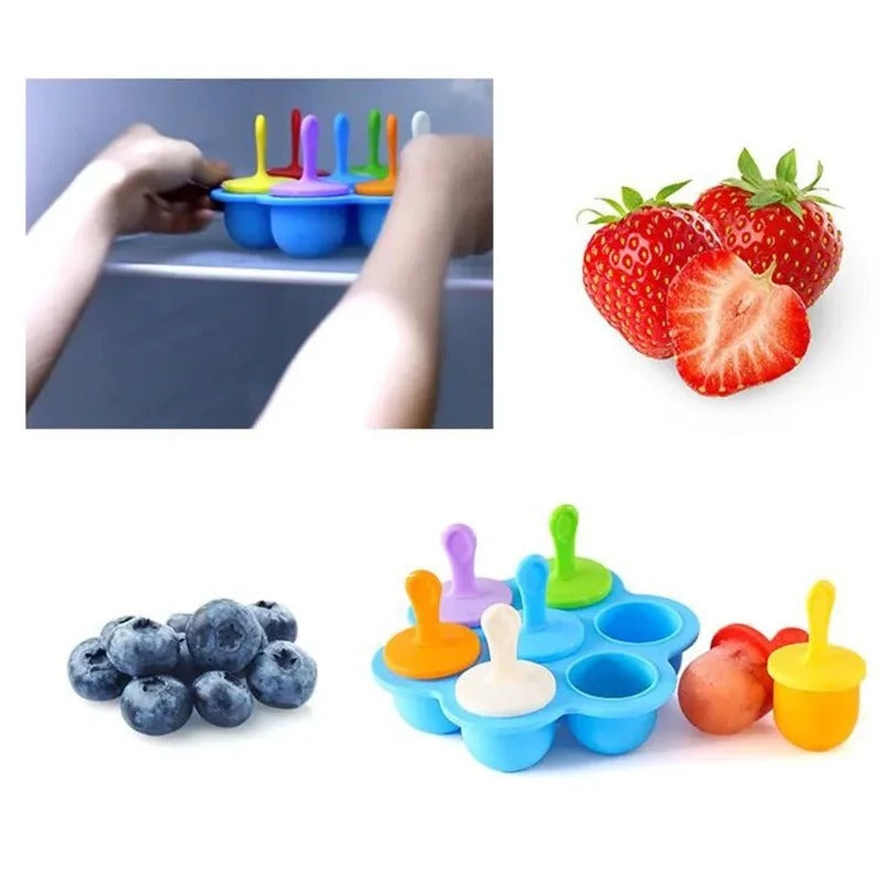 Ice Cream Mold Silicone Popsicle Bar Reusable Non-stick Ice Cube