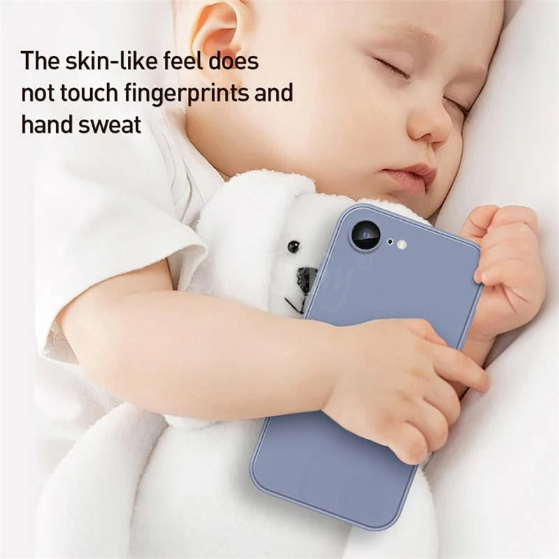 For iPhone 16e Case Liquid Silicone Plain Rubber Funda Phone Protector Case