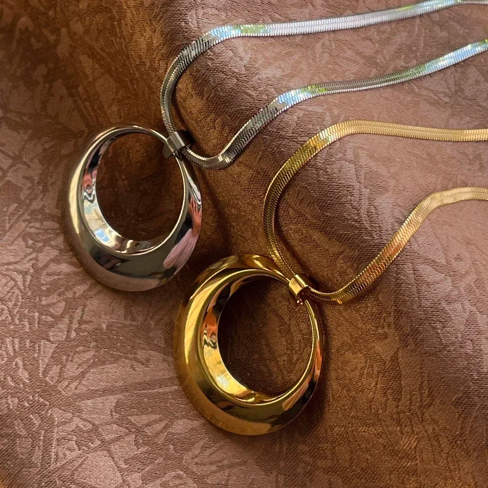 Stainless Steel Exaggerated Punk Big Round