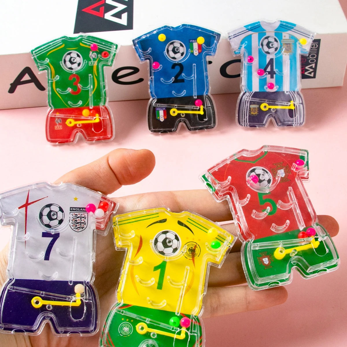 10pcs Soccer Maze Toy Football Theme Pinball Game Kids