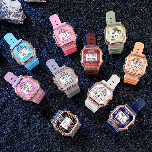Fashion Brand Student Transparent Electronic Watch
