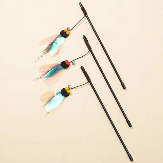 Cat Toys Feather Toy for Cats Teaser Stick Bite Resistant