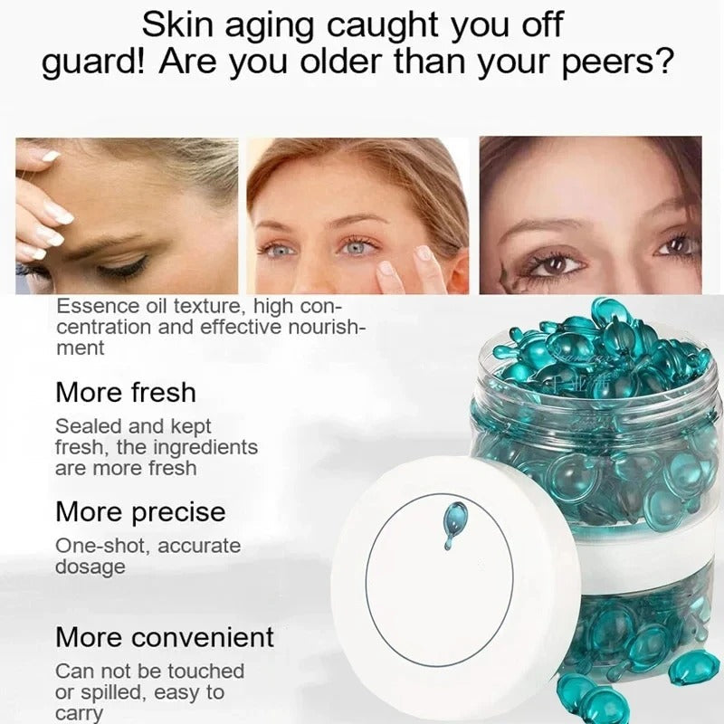 50PCS Blue Copper Peptide Capsule Face Serum Firms