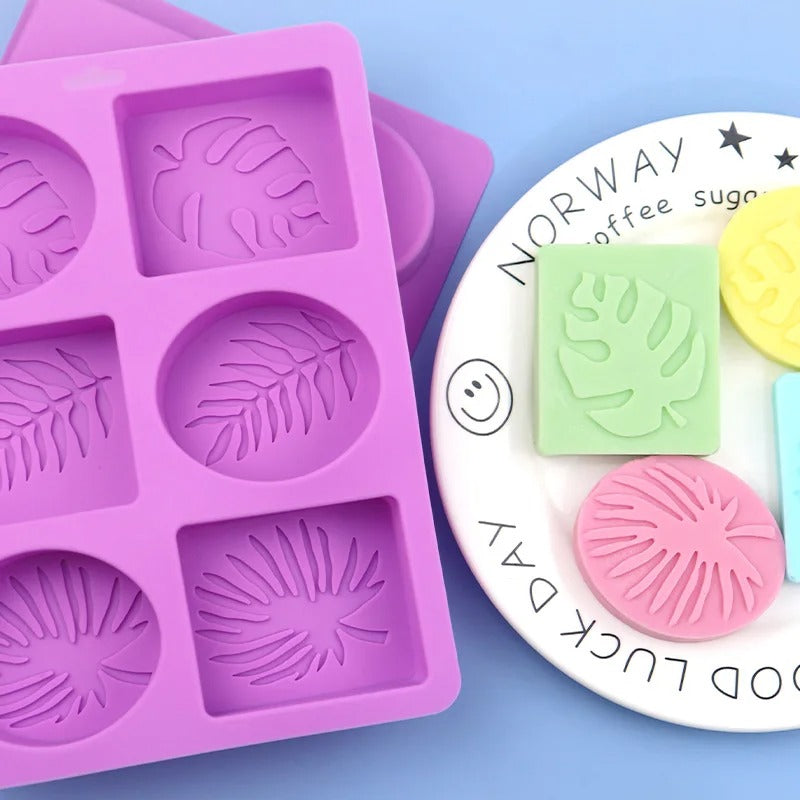 Round and Square Leaf Silicone Soap Mold Handmade Soap Making Supplies