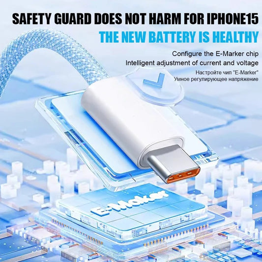 PD 35W USB C Cable Fast Charging For Apple iPhone