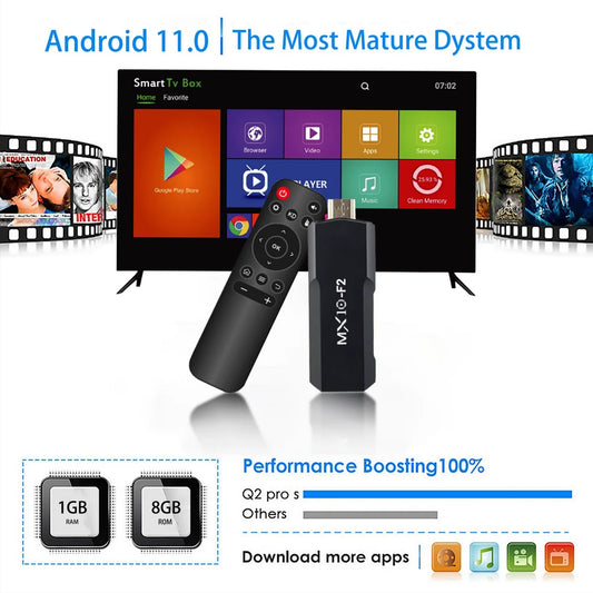 tv sticks 1gb 8gb 1 unit android 2024 stb mx10 F2 tv box