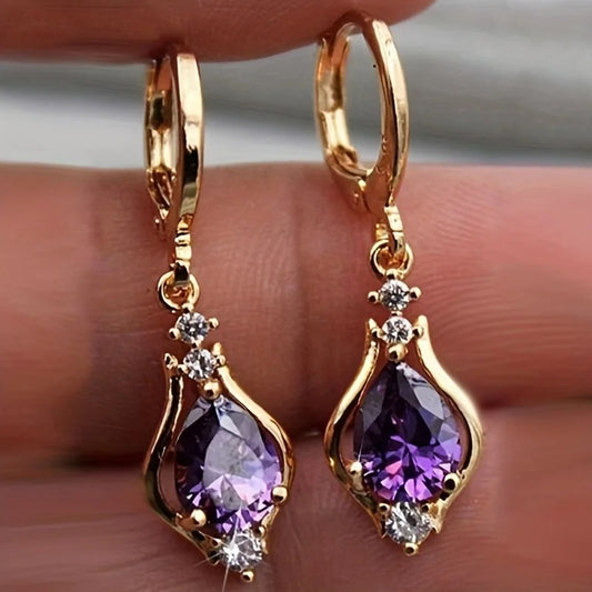 Stunning Multicolor Zircon Teardrop Earrings for Women