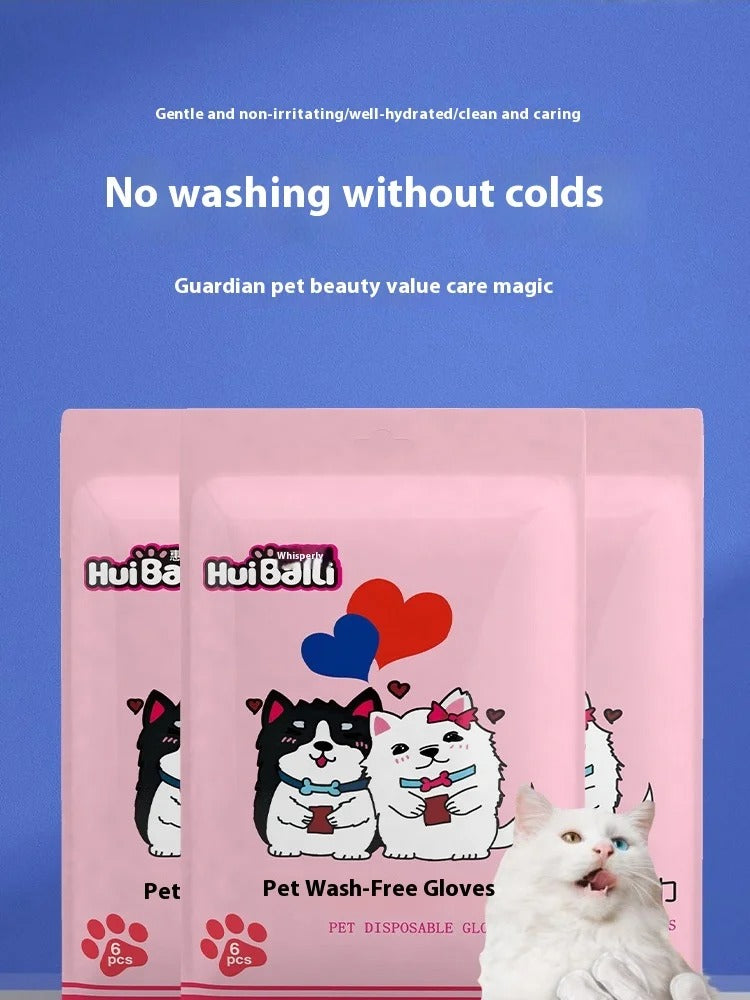 Pet Wash Free Spa Gloves for Cats and Dogs