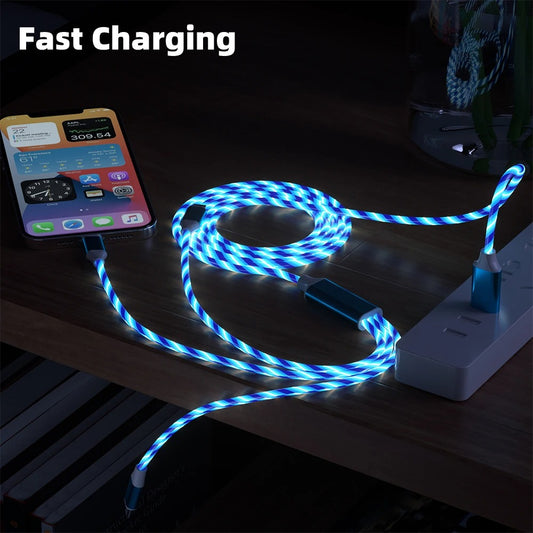 3 in 1 USB Cable for iPhone Fast Charger Charging Cable