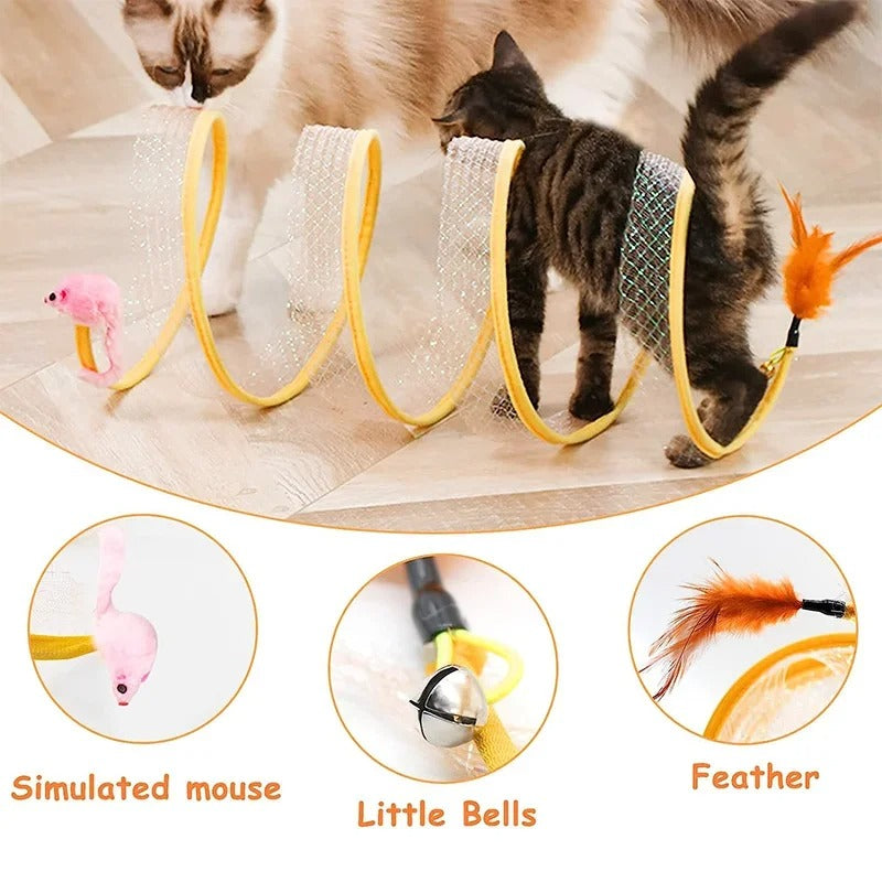 Folded Cat Tunnel S Type Cats Tunnel Spring Toy