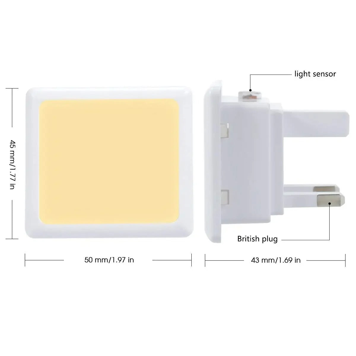 Automatic 0.3W LED Night Light UK Plug