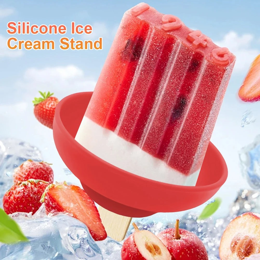 Drip-Proof Popsicle Rack Silicone Anti-Drip Ice Cream Bracket Reusable Portable