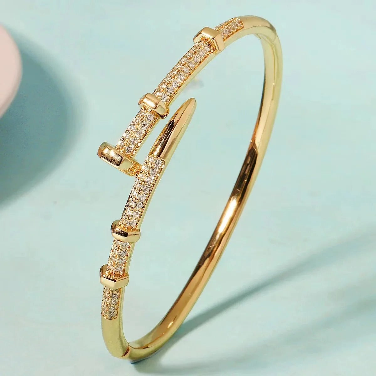 Classic Woman's Nail Shaped Open Bracelet