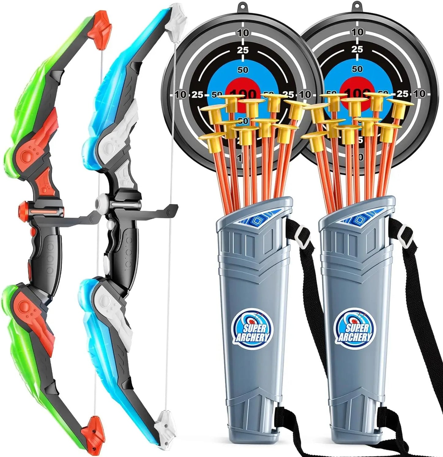 Kids Bow and Arrow Set, LED Light Up Archery Toys Set