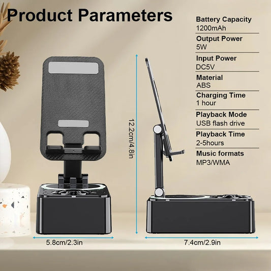 3-in-1 Car Phone Holder with 9D Audio Wireless Speaker