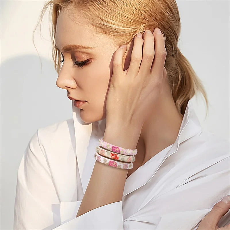 Enameled Bracelets For Women Flower Women