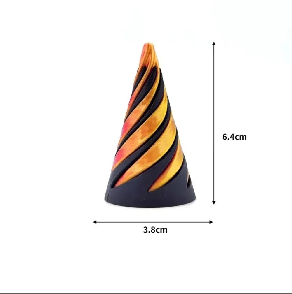 3D Printed Spiral Cone Toy Impossible Pyramid Passthrough Sculpture Pass