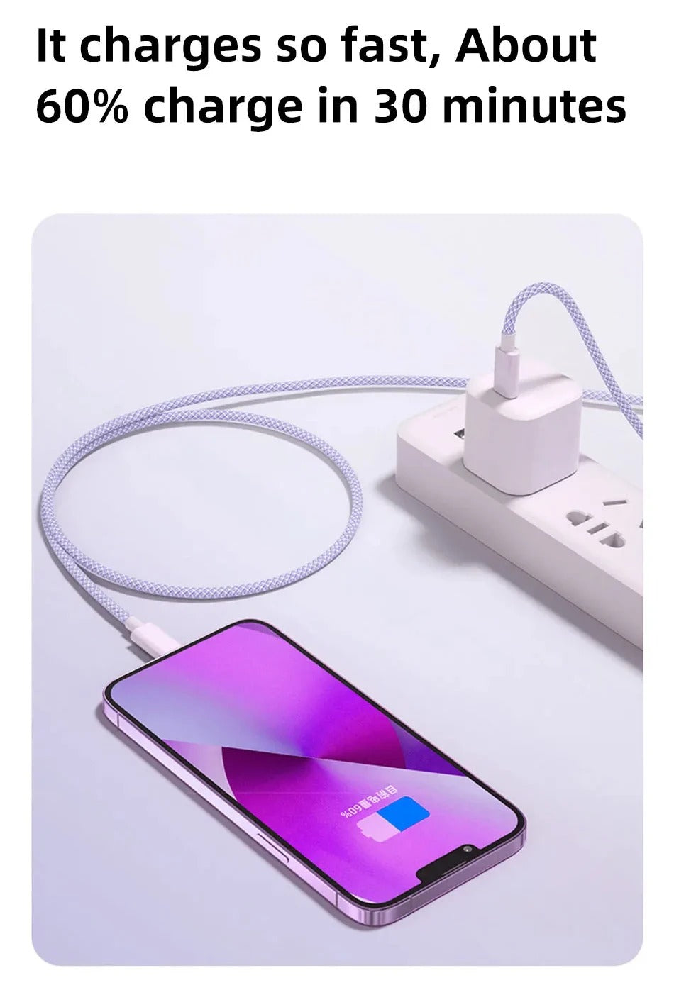 60W 6A USB Type C to Type C Cable Data Line