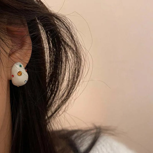 Fashion Colorful Zircon Water Droplet Earrings