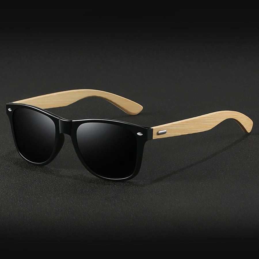 Fashion Bamboo Wood Vintage Square Sunglasses