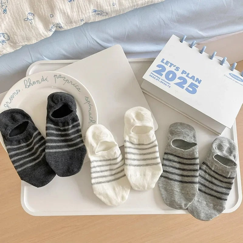Women's Stripe Socks Thin Cotton Summer