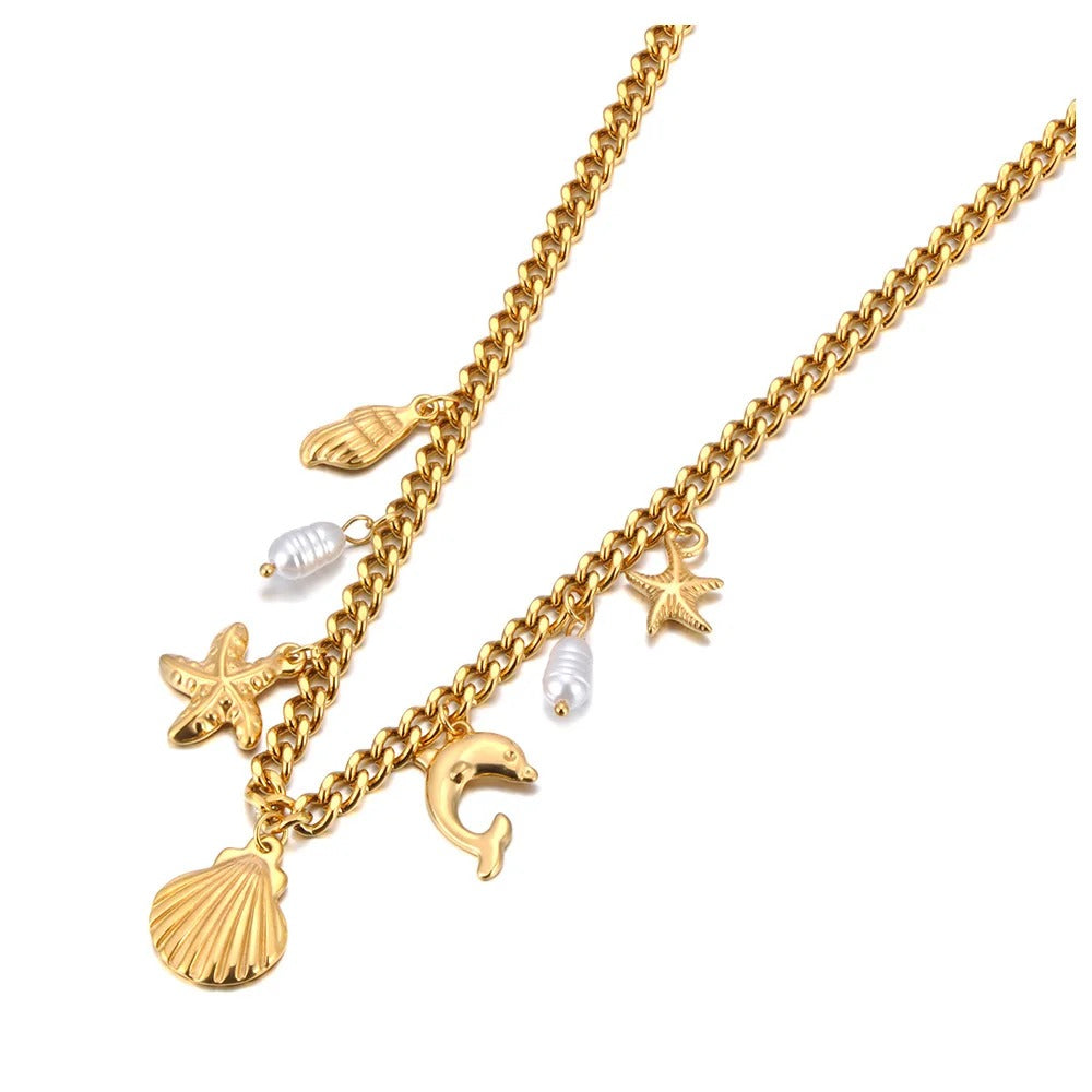 Trendy Shell Starfish Pearl Charm Bracelets