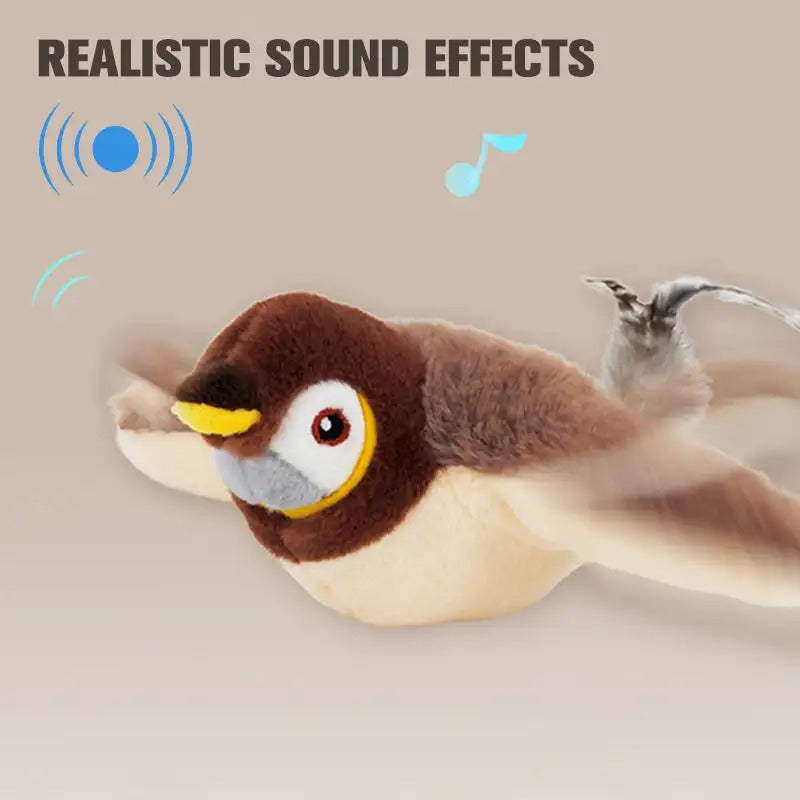 Interactive Cat Toys Chirping Electric Flapping Bird with Catnip Cat