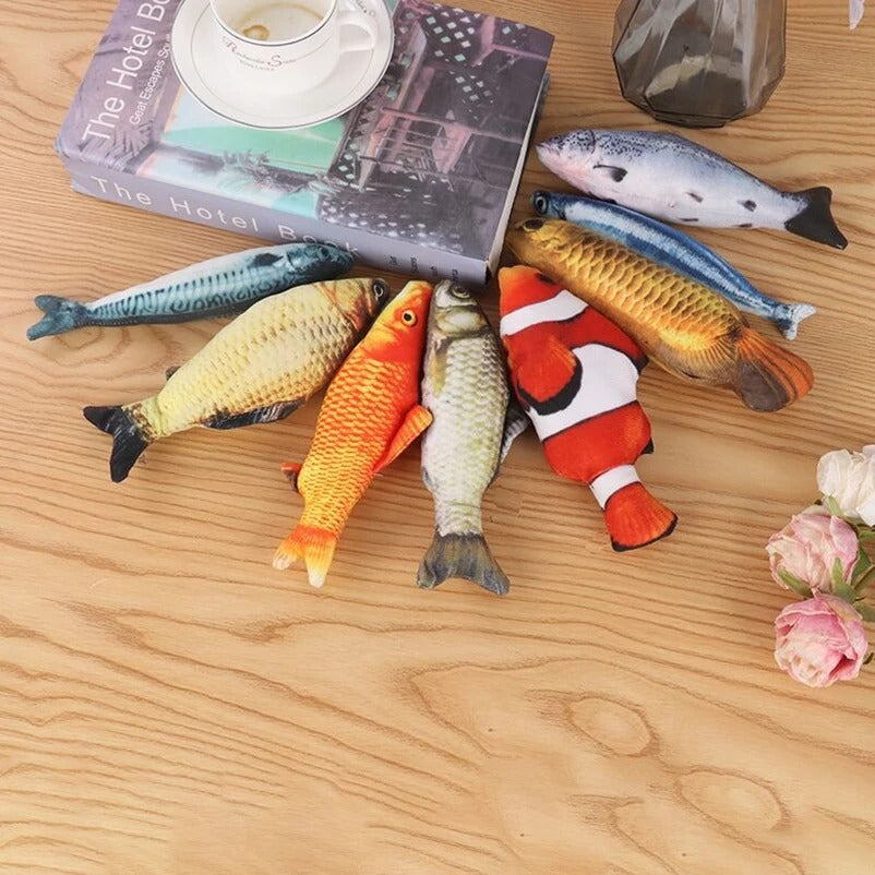 cat-teasing toys simulation fish tear-teasing cat chew plush toys fish