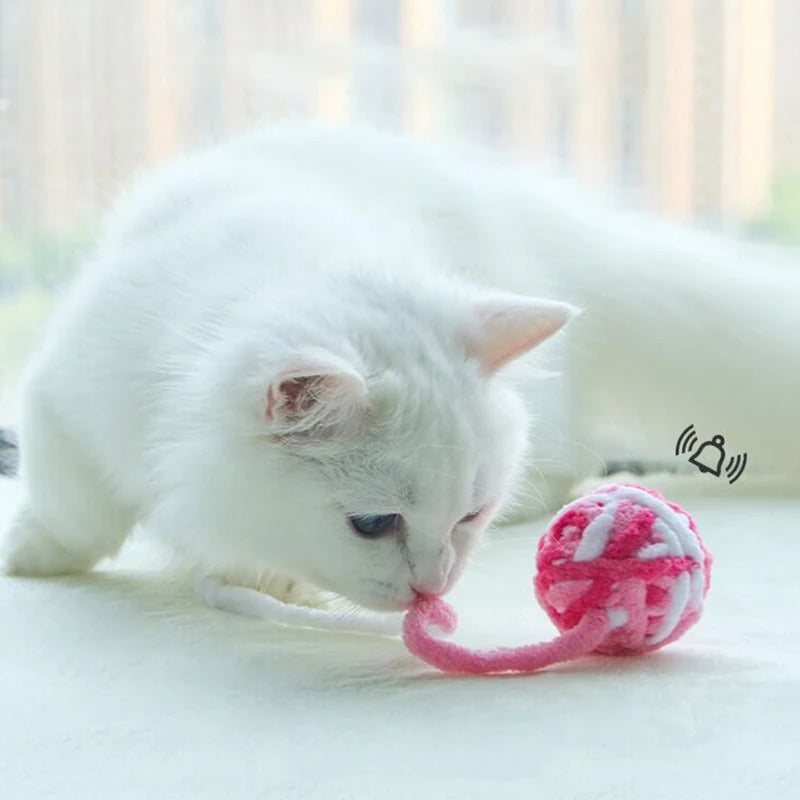 Funny Cat Toys Colorful Yarn Balls with Bell Sounding Interactive