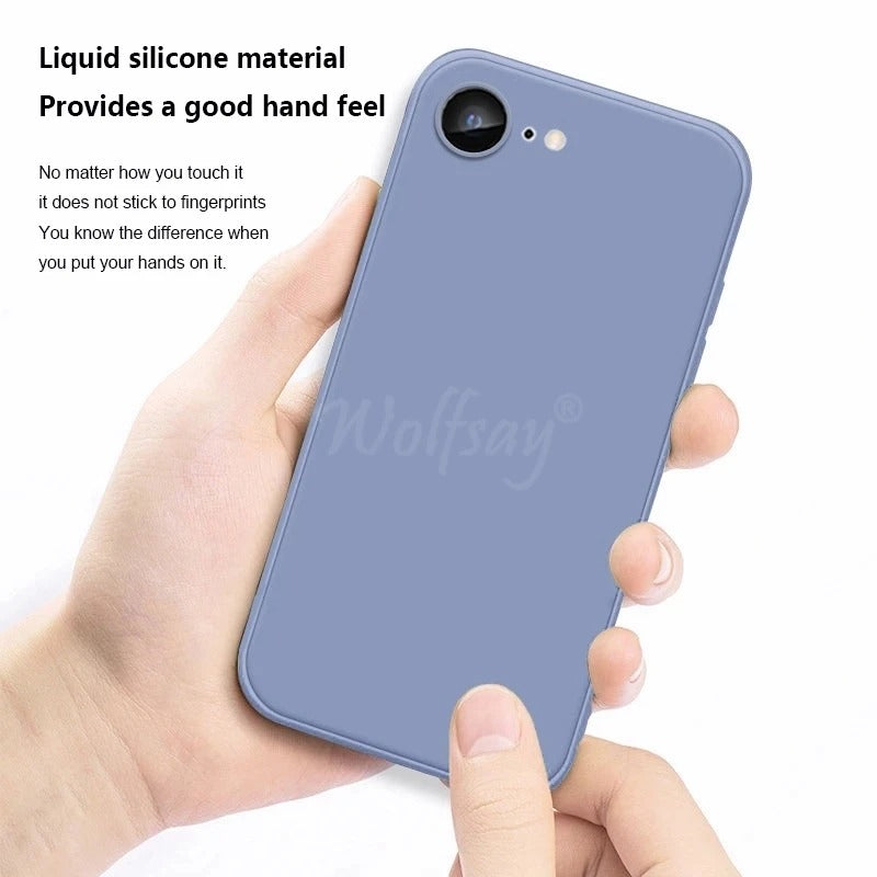For iPhone 16e Case Liquid Silicone Plain Rubber Funda Phone Protector Case