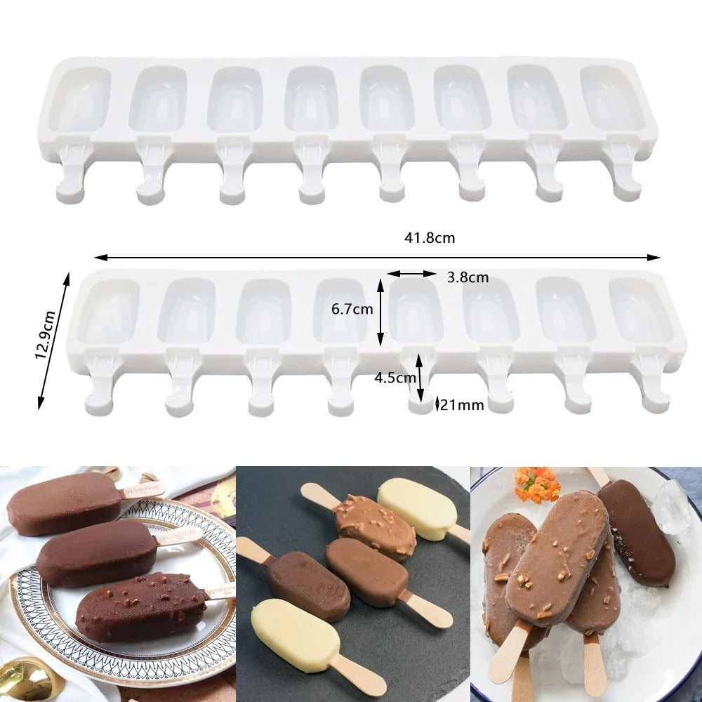 8 Hole Silicone Ice Cream Mold Magnum Silicone Mold