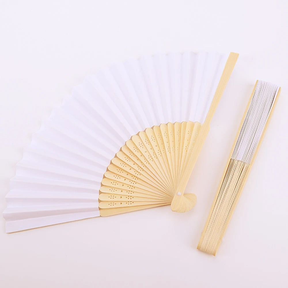 5pcs DIY Paper Bamboo Folding Fan Adults Children's Calligraphy Painting Practice