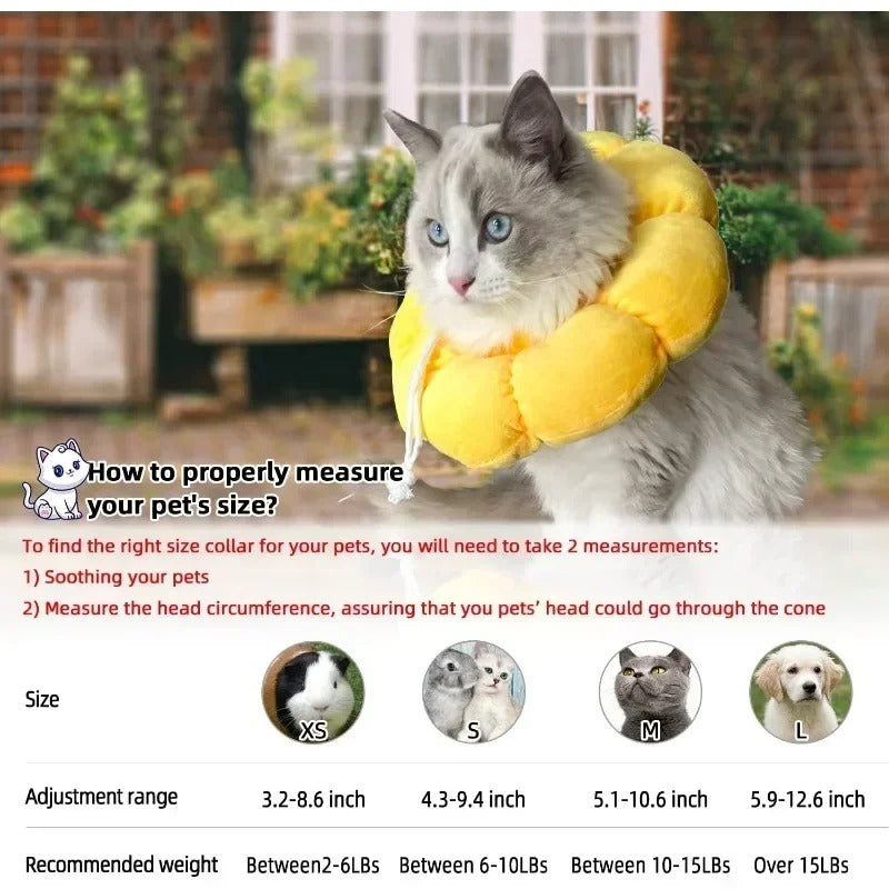 Cat Cone Collar Pet Cats After Surgery Wound Protective Collar