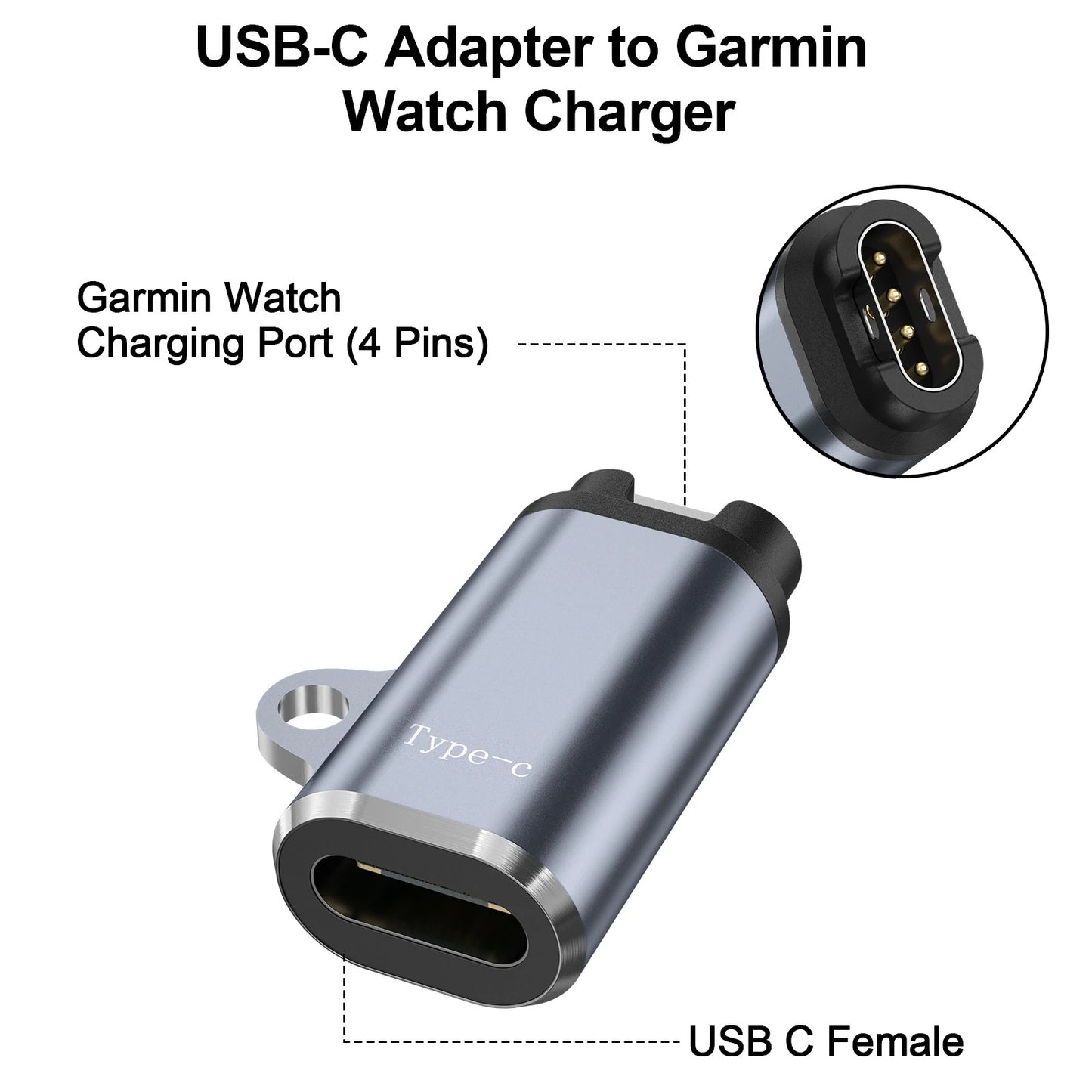 Type C Charger Adapter For Garmin Fenix