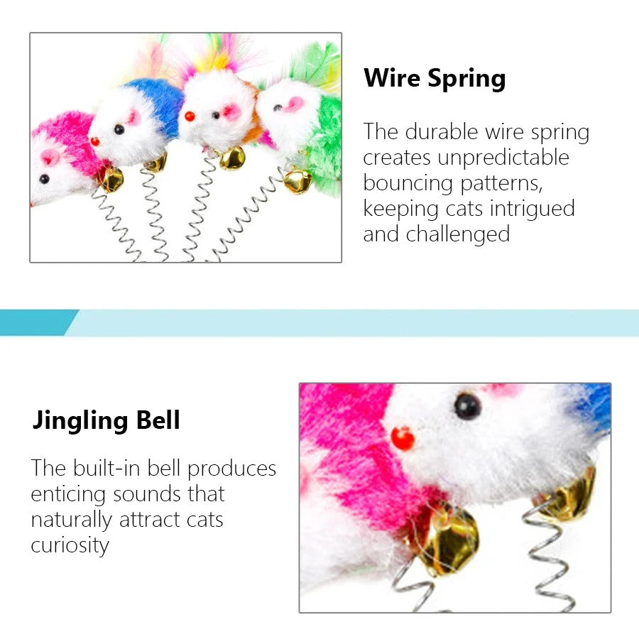 Swinging Mouse Toy - Suction Cup, Spring Cat Toys