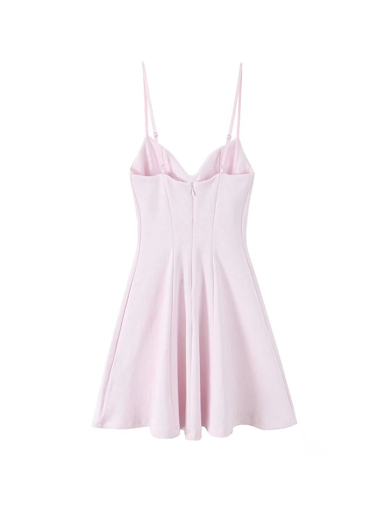 Women Fashion With Sweetheart Neck Mini Dress Adjustable