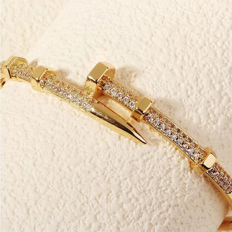 Classic Woman's Nail Shaped Open Bracelet