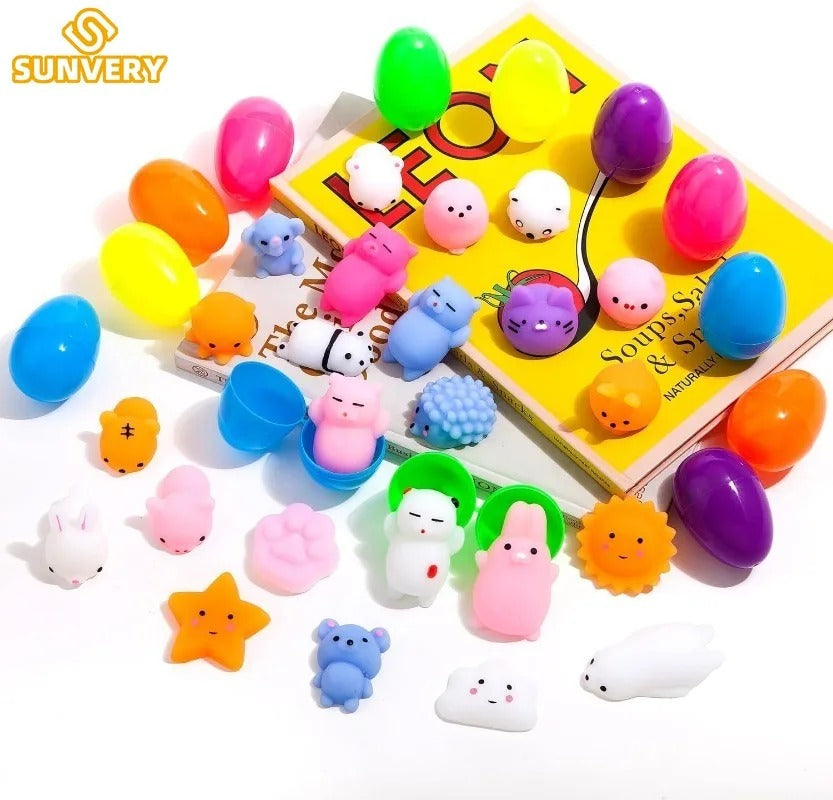 5 pcs Mochi Squishy Toy Mystery Prefilled Easter Eggs Stress Relief Squishiest Toy