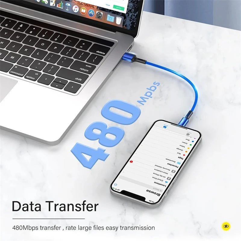 3A USB Cable For iPhone 14 13 12 11 Pro Max X XR 6s 7 8 Plus 2m 3m Wire