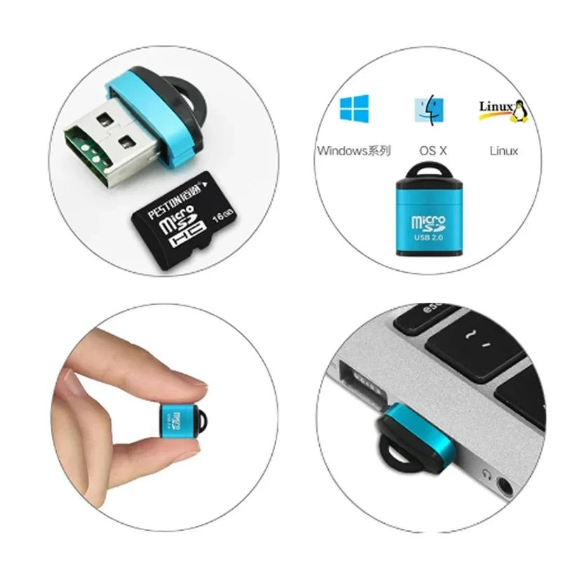 Mini USB for Micro SD  USB 2.0 Mobile Phone Memory Card Reader