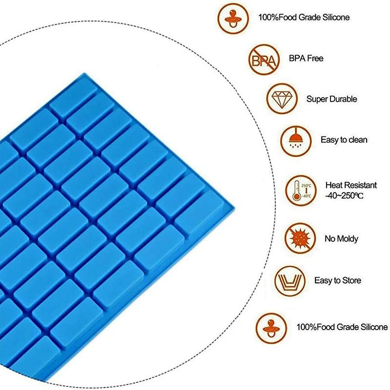 40 Cavity Narrow Rectangle Silicone Candy Mold Chocolate Bar