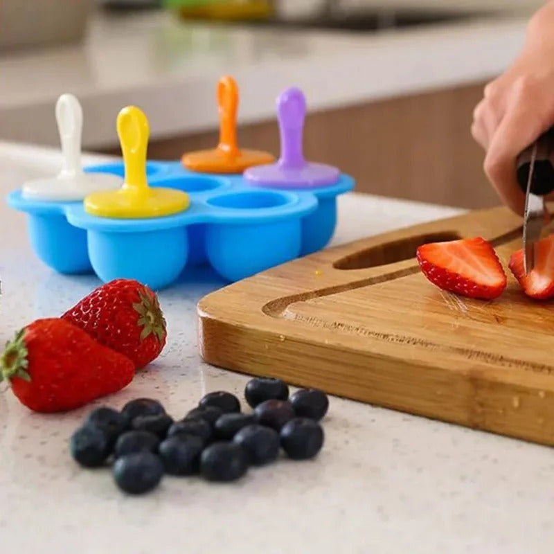 Ice Cream Mold Silicone Popsicle Bar Reusable Non-stick Ice Cube