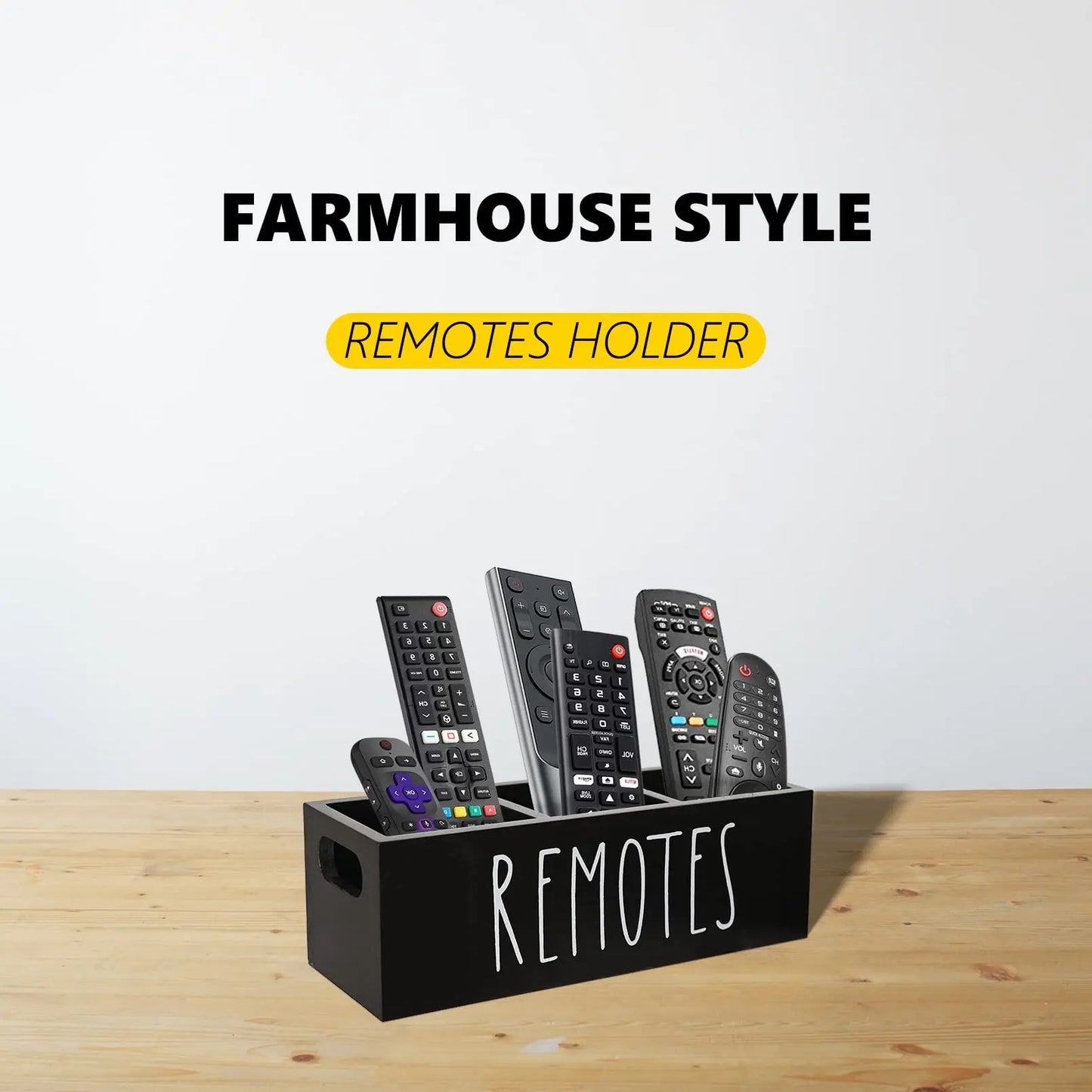 Remote Control Holder Farmhouse Remote Storage Box Wood