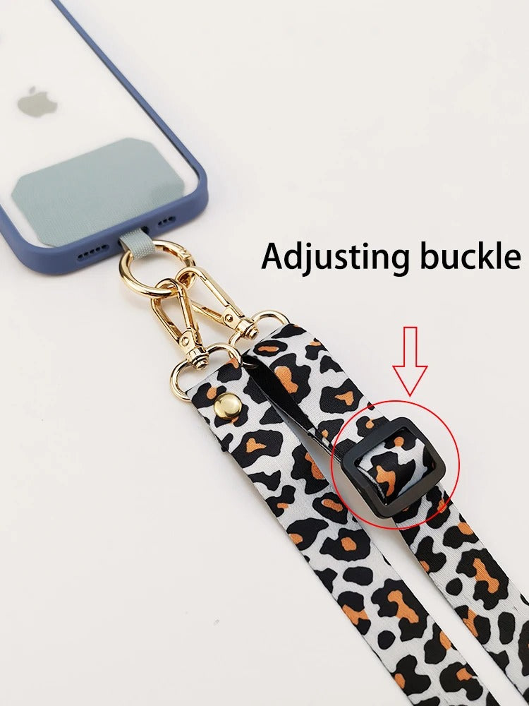 Leopard Print Crossbody Cell Phone Lanyard Strap Neck