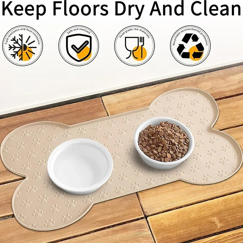 Dog Food Mat Anti-Slip Silicone Thicker Pet Placemat Waterproof