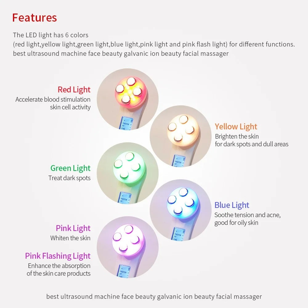 Face Lifting Machine EMS Micro-current Facial Skin Firm Massager LED