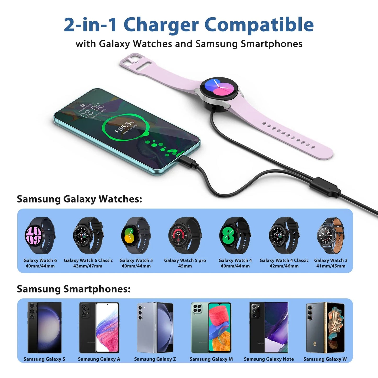 USB C Charger For Samsung Galaxy Watch 4 6 Classic