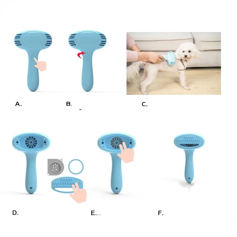 Dog Brush Electric Pet Hair Remover Rechargeable